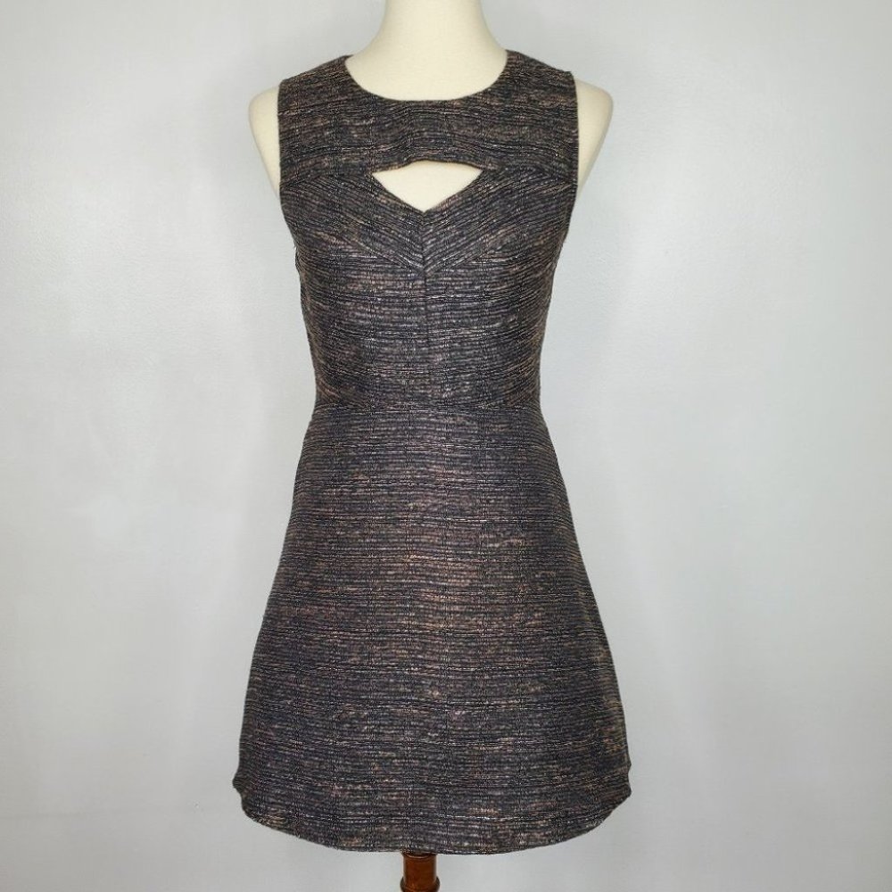 Forever 21 Contemporary Black Tan Silver Sleeveless A-Line Dress Size XS
